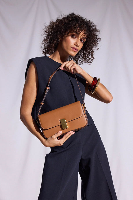 NAT & NIN - Sac bandoulière Alice Small Noisette