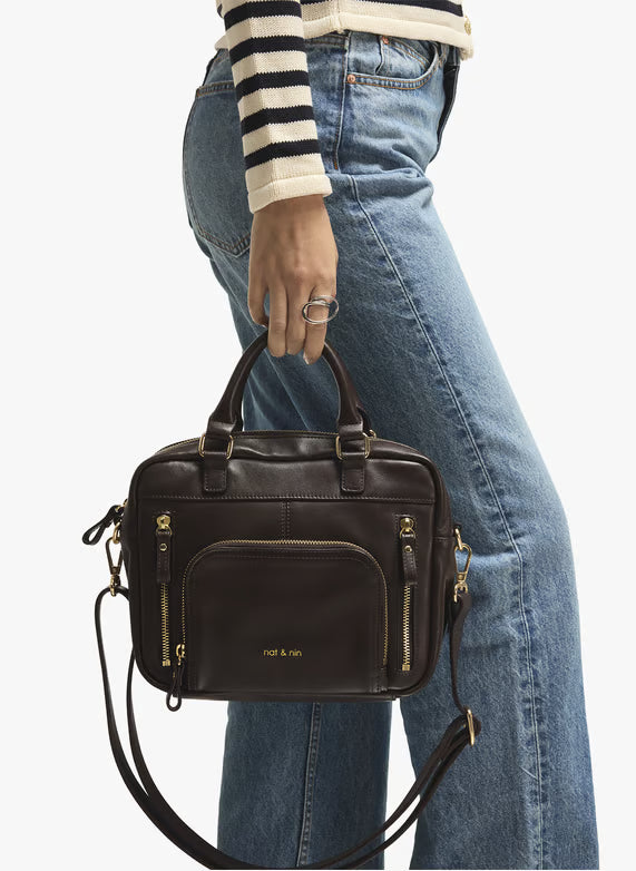 NAT & NIN - Cabas multipoches mini - MACY - Ebène
