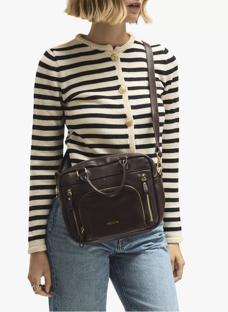 NAT & NIN - Cabas multipoches mini - MACY - Ebène