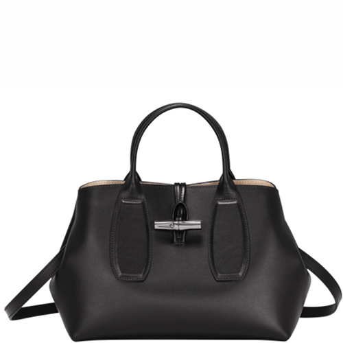 LONGCHAMP - Sac porté main M - Roseau box- noir