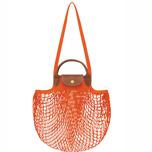 Sac filet LONGCHAMP gamme Le Pliage Filet couleur orange