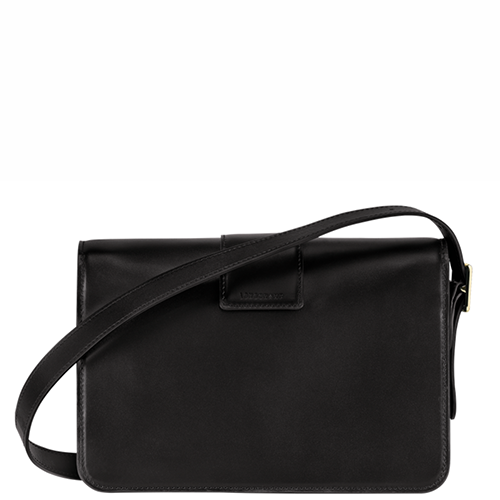 Sac bandoulière en cuir lisse LONGCHAMP gamme Box Trot couleur noir