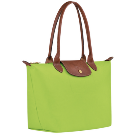 Sac porté épaule en toile LONGCHAMP Le Pliage Original couleur vert clair ref 1899089
