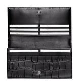 LONGCHAMP - Roseau - portefeuille - Croco noir BAGADIE PARIS