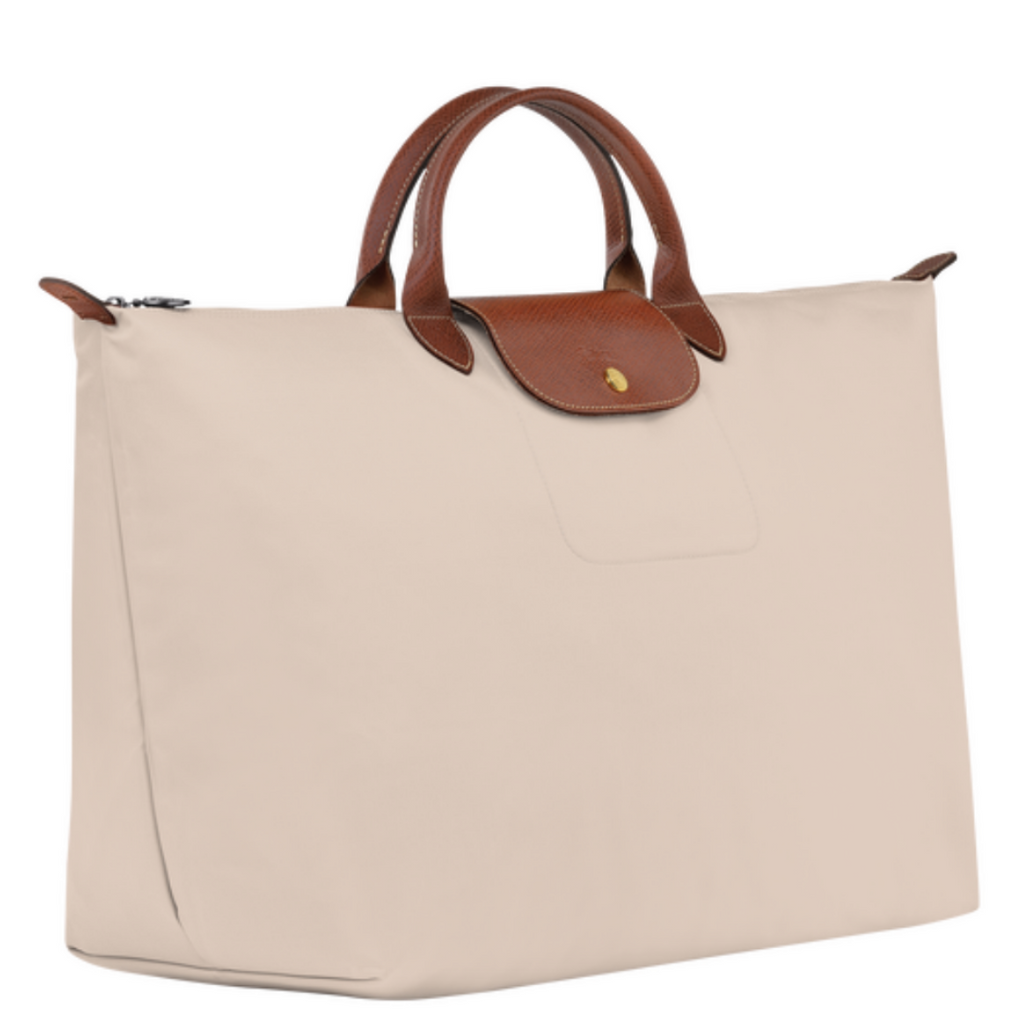 Sac Le Pliage Original sac de voyage L Longchamp couleur écru papier