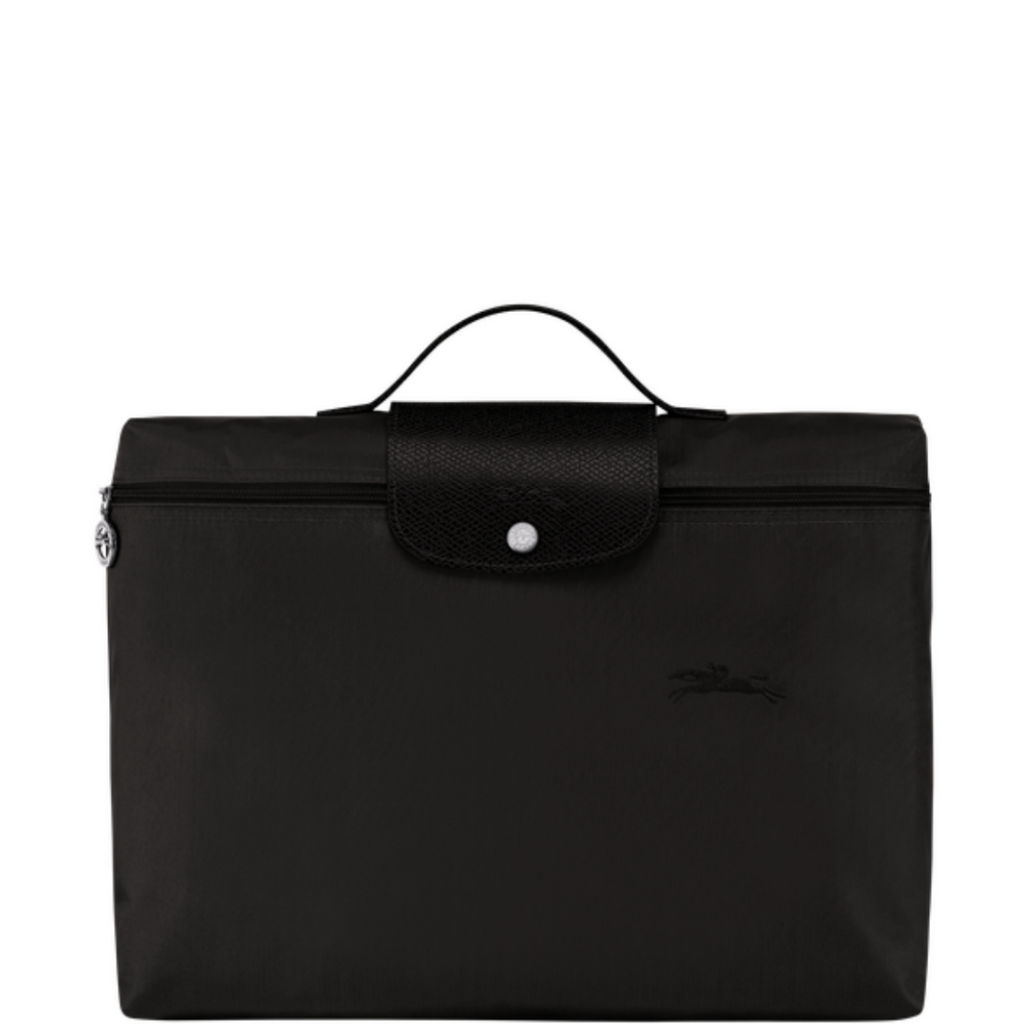Porte-documents en toile et cuir LONGCHAMP gamme Le Pliage Club couleur noir
