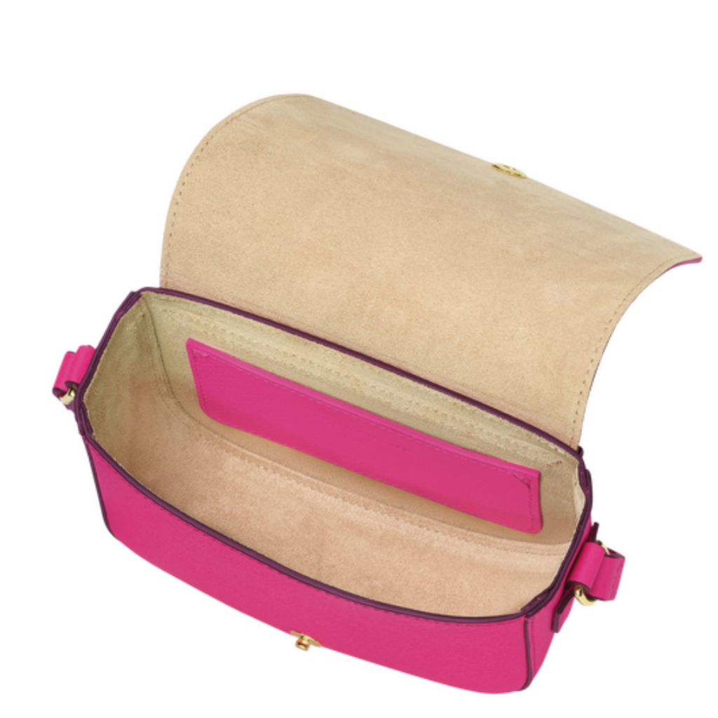 Petit sac bandoulière LONGCHAMP gamme Epure couleur rose fuchsia