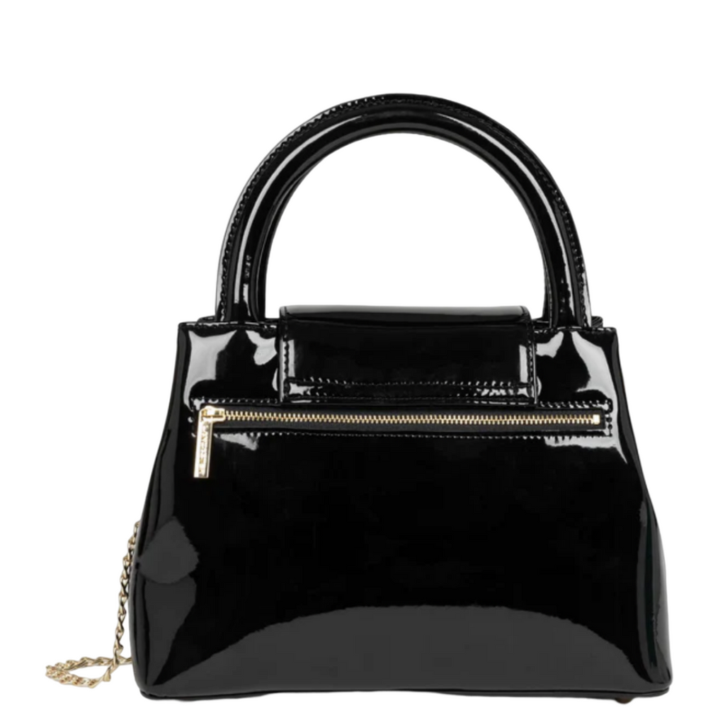 Sac à main Lancaster en cuir vernis ligne Carla couleur noir