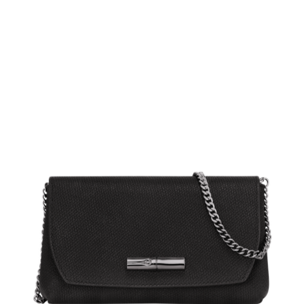 Pochette en cuir LONGCHAMP gamme Roseau couleur noir