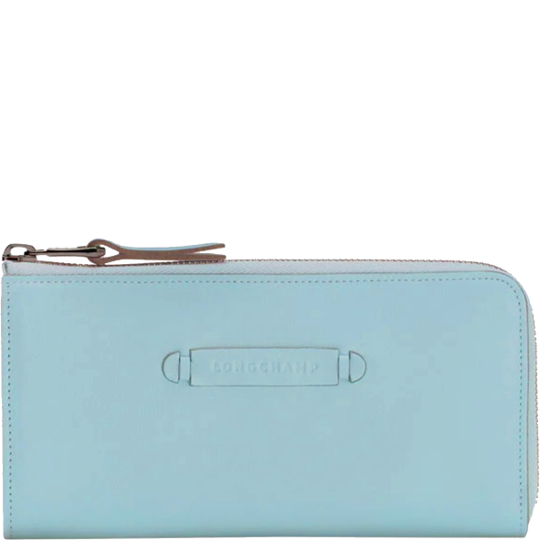 LONGCHAMP - 3D - Portefeuille zippé - aqua BAGADIE PARIS
