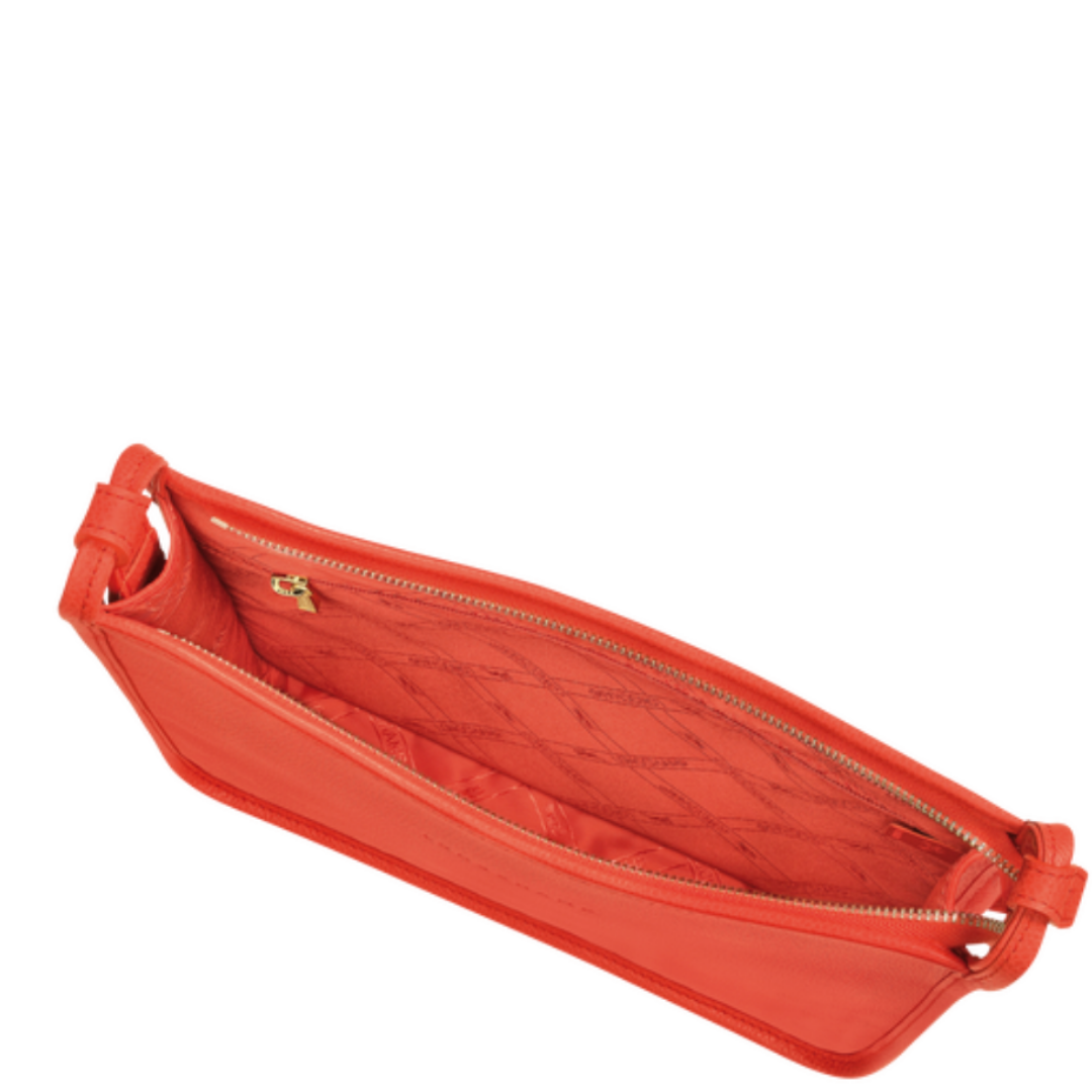 Sac porté travers en cuir LONGCHAMP gamme Le Foulonné couleur orange