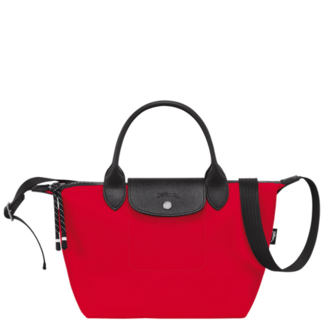 Sac à main S avec bandoulière Longchamp gamme Le Pliage Energy couleur rouge coquelicot