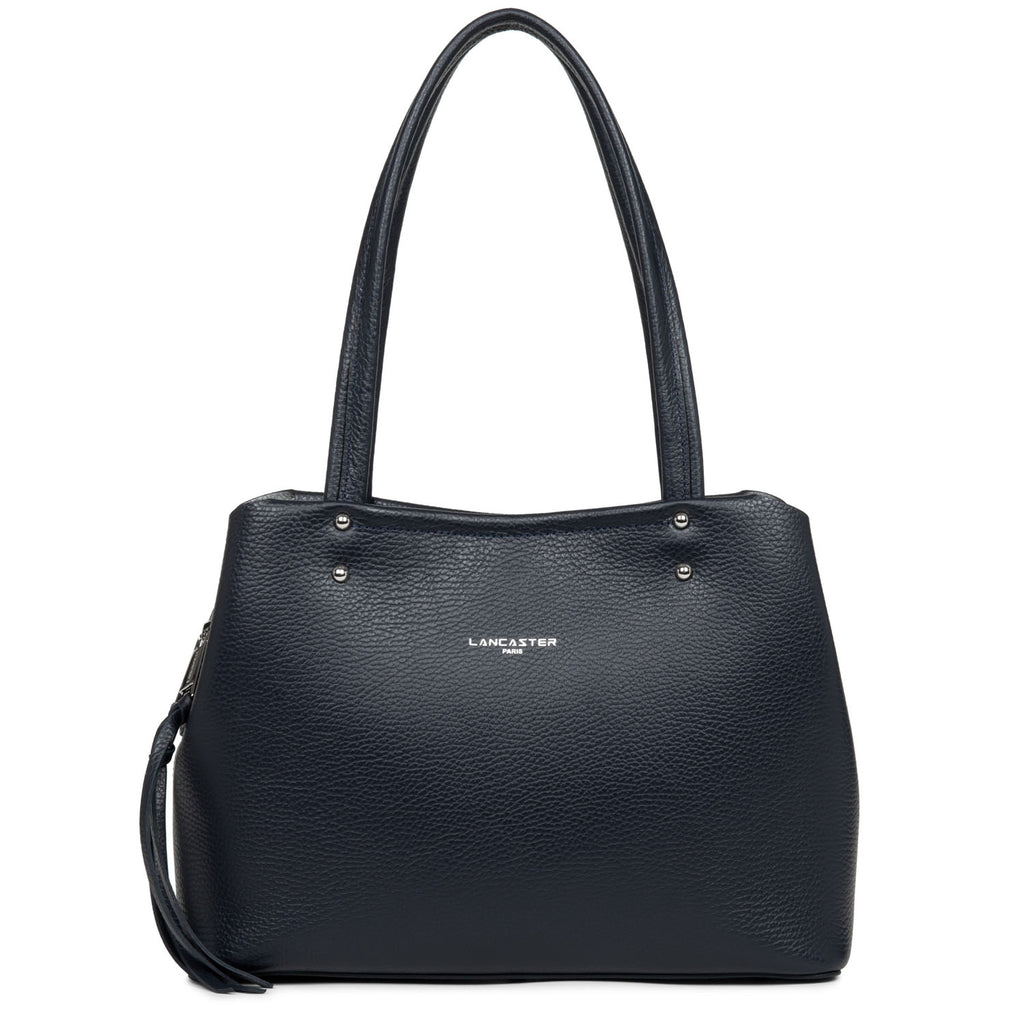 LANCASTER - Sac à main - Foulonné Double - Bleu foncé BAGADIE PARIS