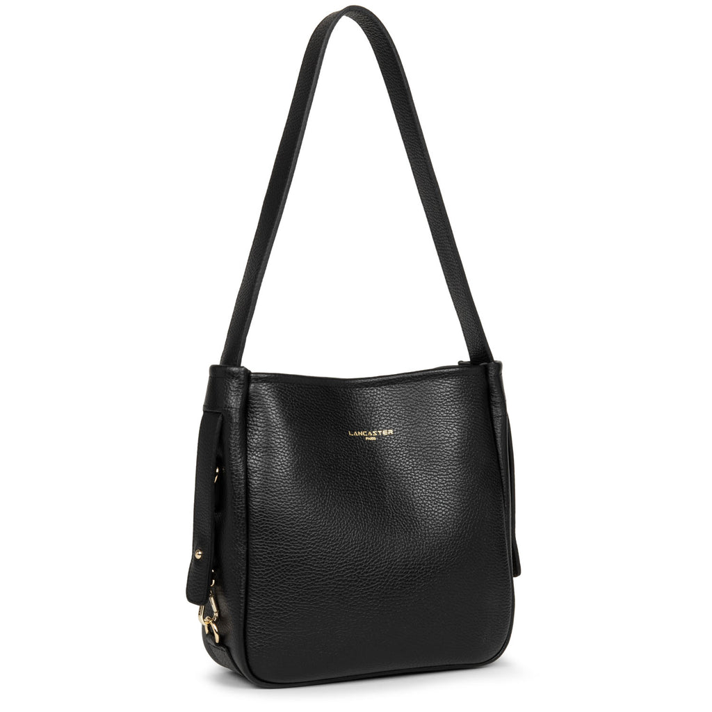 LANCASTER - Sac seau - Foulonné Double - Noir BAGADIE PARIS