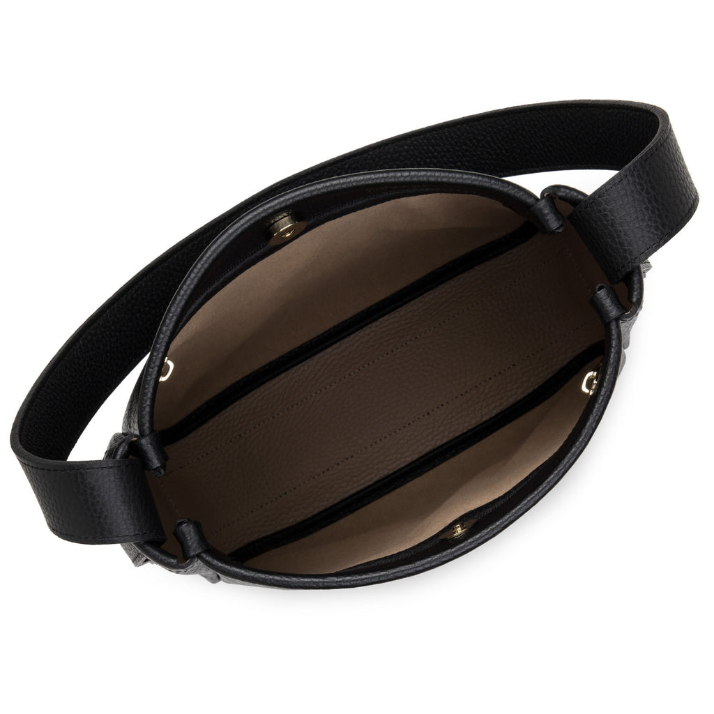 LANCASTER - Sac seau - Foulonné Double - Noir BAGADIE PARIS