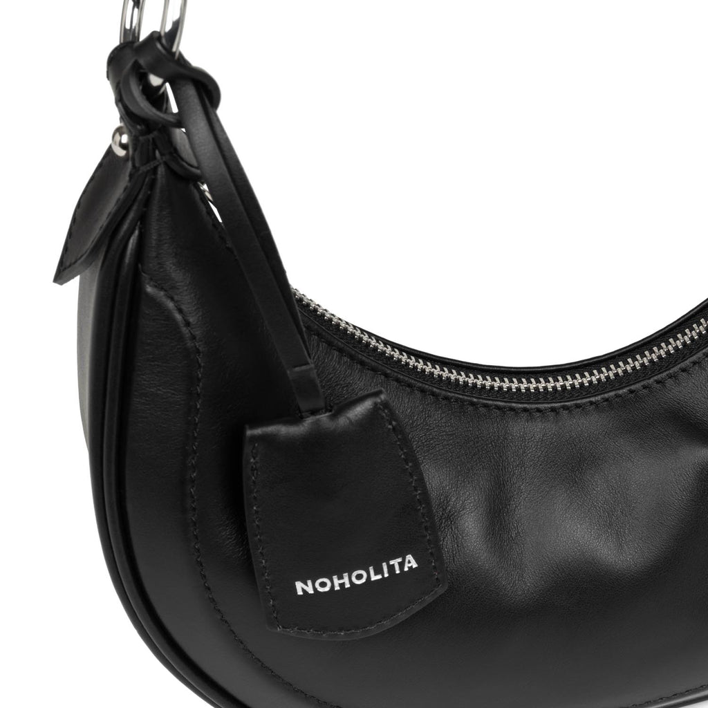 LANCASTER - Sac hobo cuir - Noholita Day - Noir