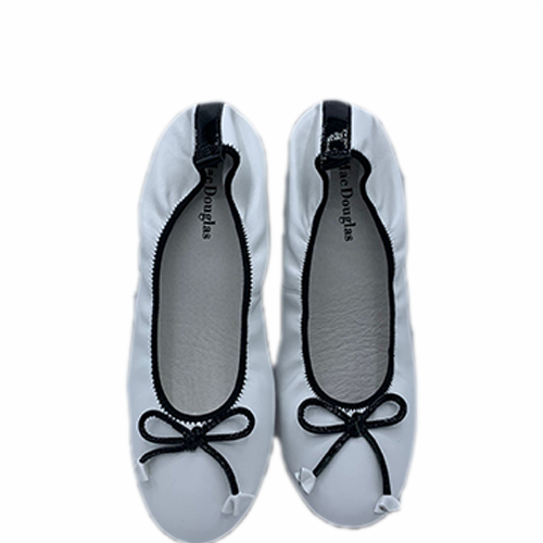 Ballerines en cuir noir et blanc Mac Douglas