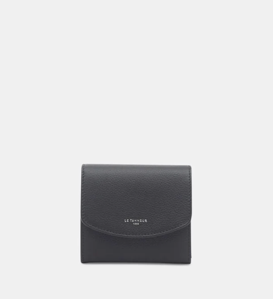 LE TANNEUR Portefeuille femme modèle Sophie en cuir grainé gris foncé