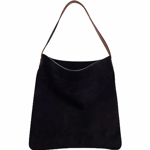 Totebag porté épaule Gérard Darel "Lady Folk" couleur noir charbon