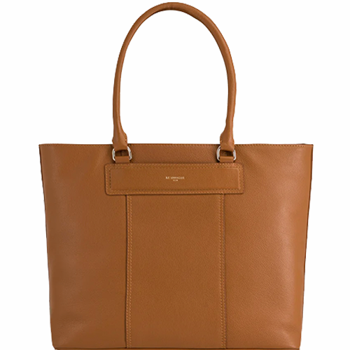 Grand sac cabas Judith en cuir grainé Le Tanneur couleur marron tan