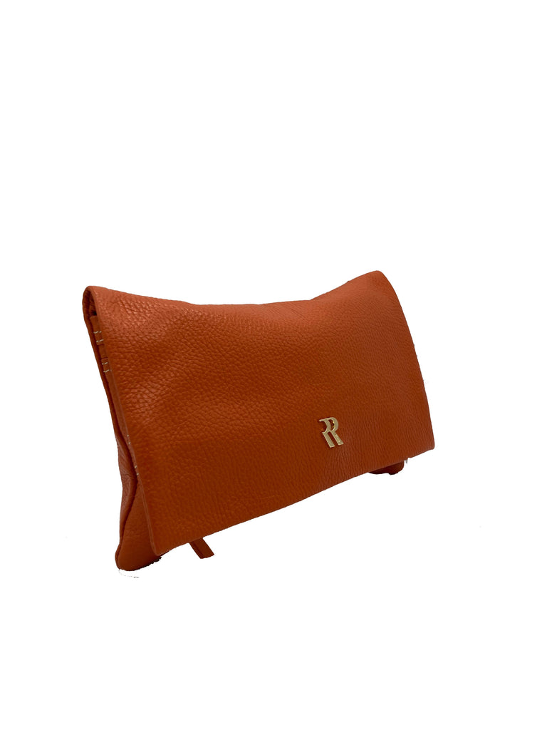 BRUNO ROSSI - Sac à main à bandoulière avec fermoir magnétique - Orange