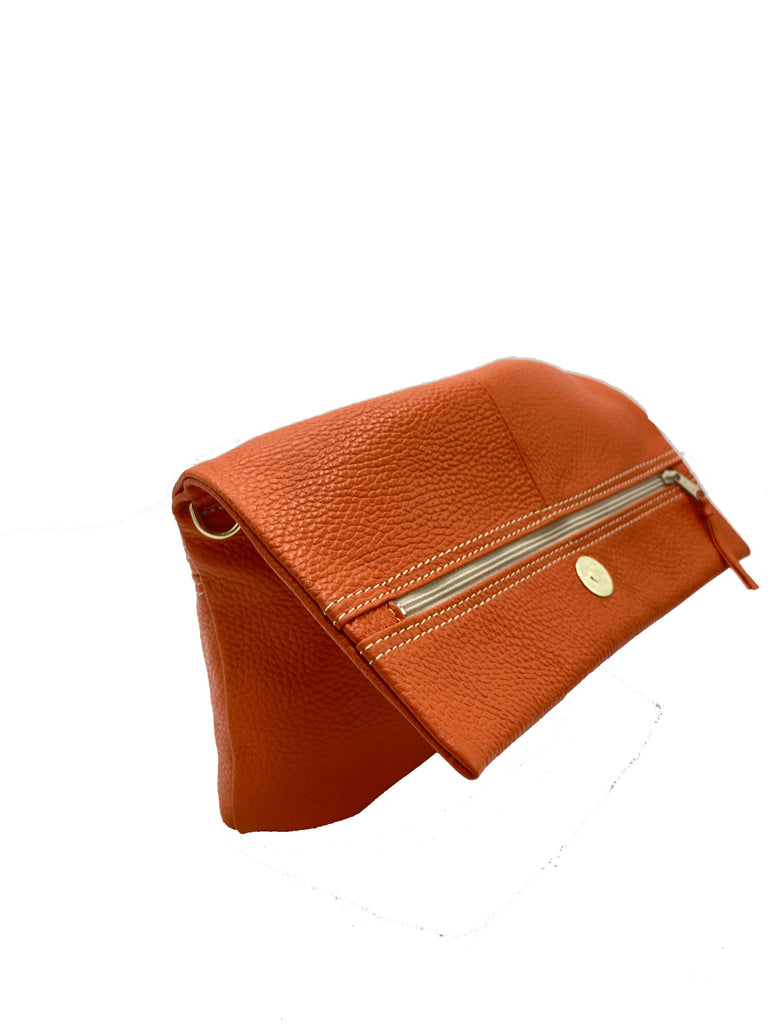 BRUNO ROSSI - Sac à main à bandoulière avec fermoir magnétique - Orange
