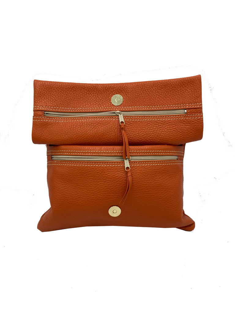 BRUNO ROSSI - Sac à main à bandoulière avec fermoir magnétique - Orange
