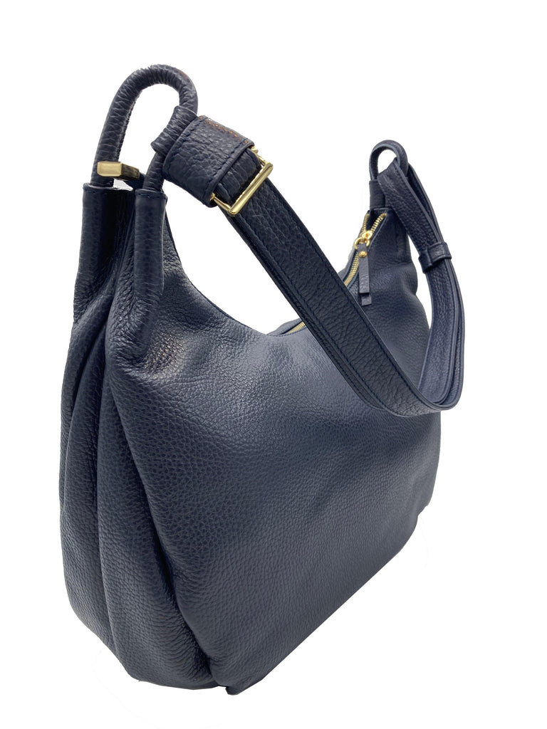 BRUNO ROSSI - Grand sac à main porté épaule - Bleu foncé