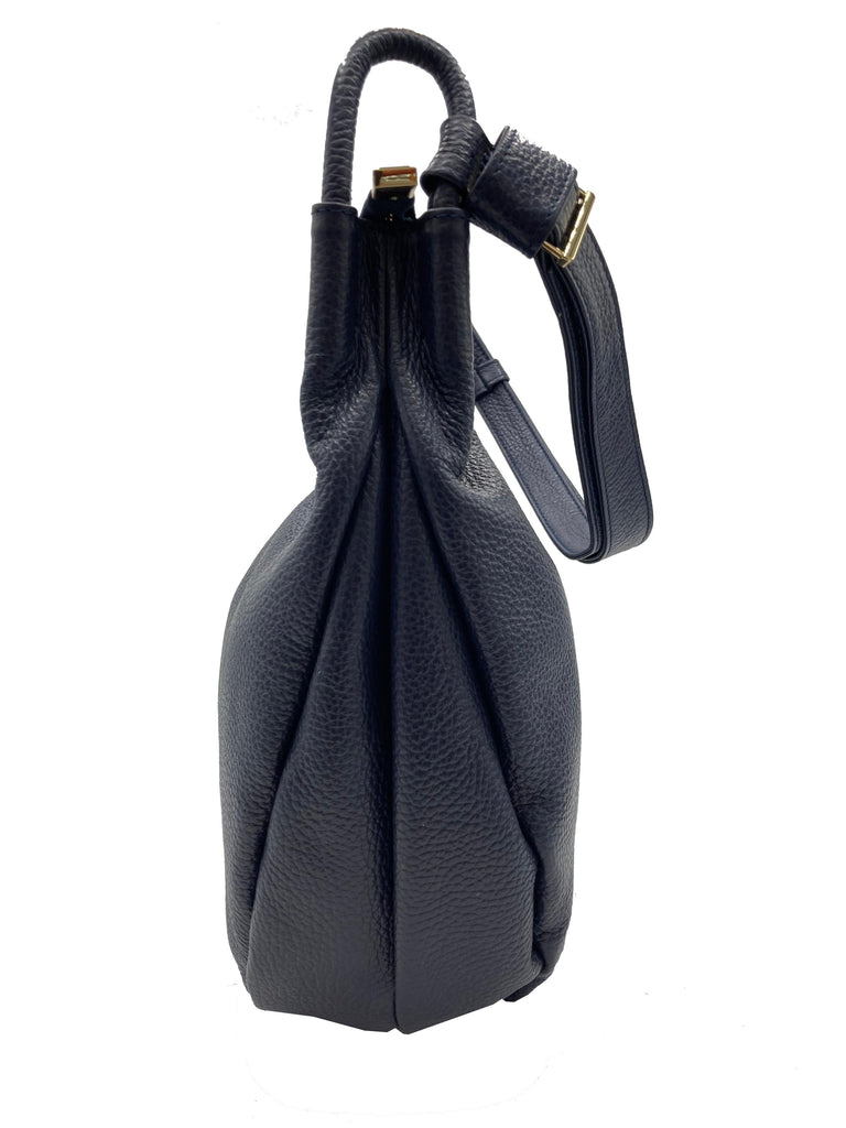 BRUNO ROSSI - Grand sac à main porté épaule - Bleu foncé