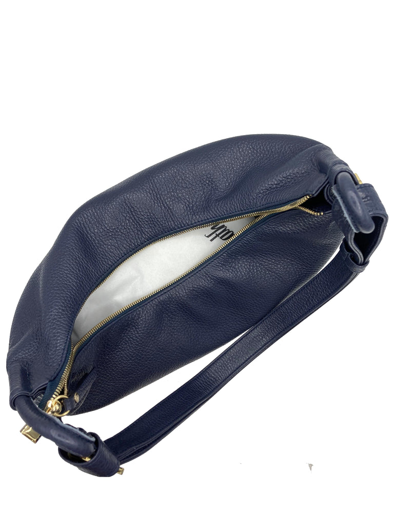 BRUNO ROSSI - Grand sac à main porté épaule - Bleu foncé