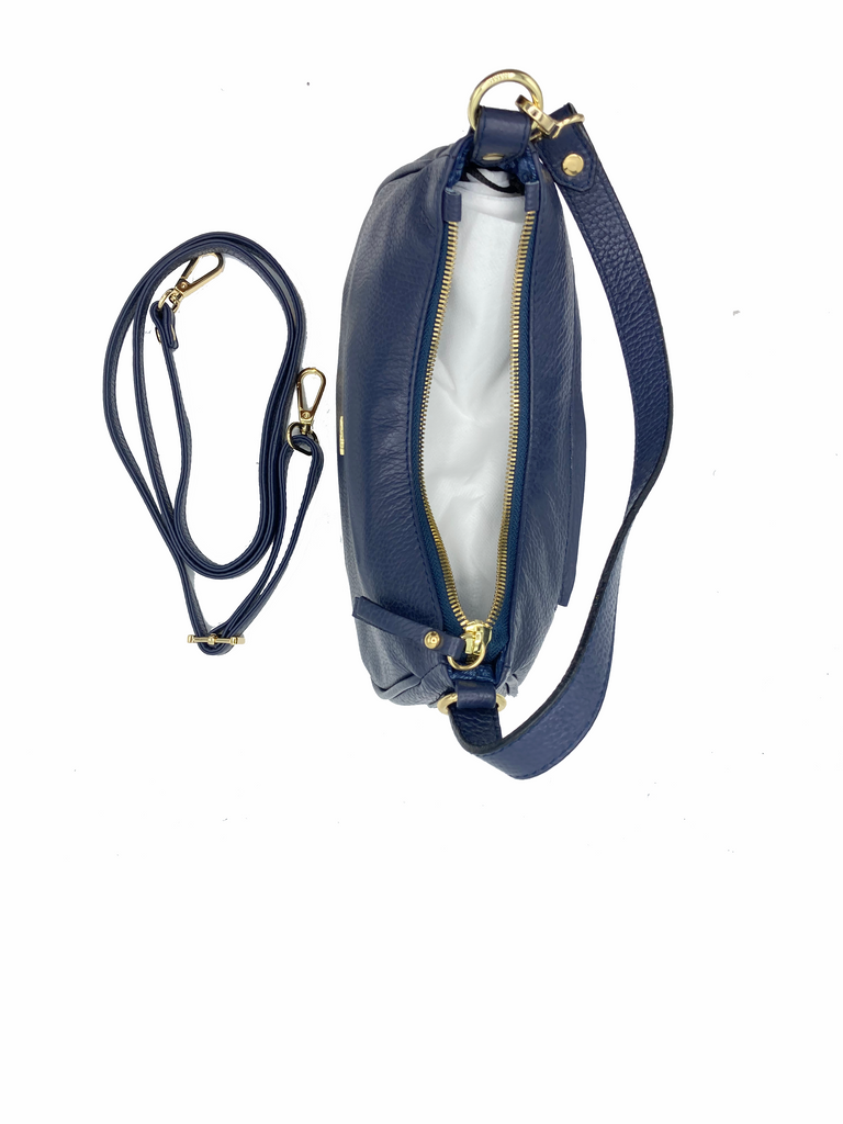BRUNO ROSSI -Petit sac porté main - Bleu foncé