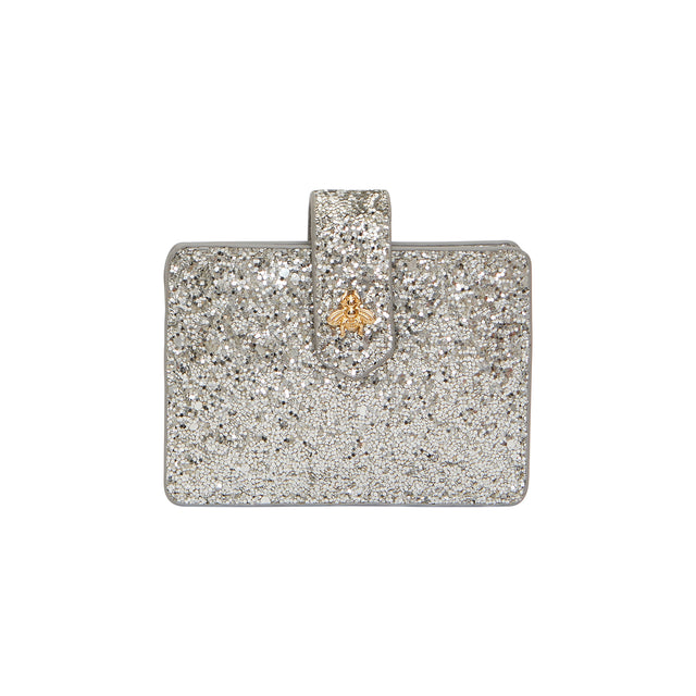 PETITE MENDIGOTE Porte-cartes - argent pailleté BAGADIE PARIS
