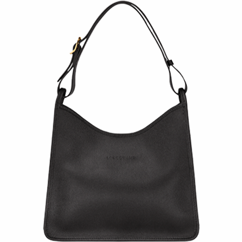 Sac porté épaule en cuir LONGCHAMP gamme Le Foulonné couleur noir