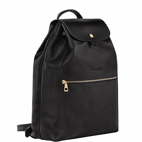 Sac à dos en cuir LONGCHAMP gamme Le Foulonné couleur noir