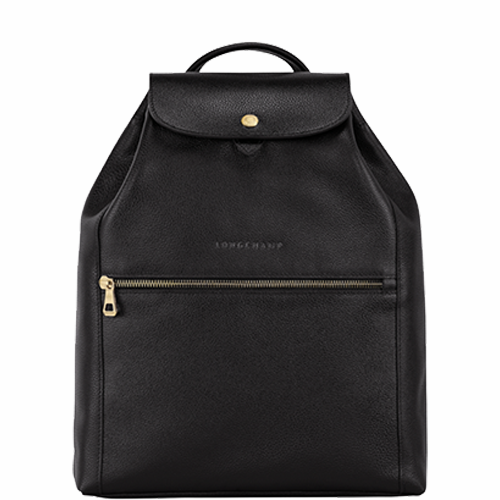 Sac à dos en cuir LONGCHAMP gamme Le Foulonné couleur noir