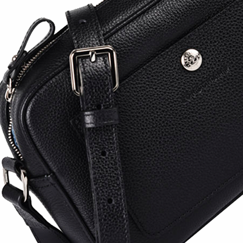 Camera Bag porté travers en cuir LONGCHAMP gamme Le Foulonné couleur noir