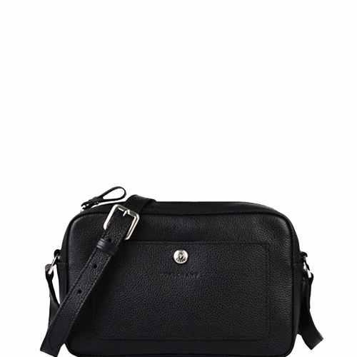 Camera Bag porté travers en cuir LONGCHAMP gamme Le Foulonné couleur noir