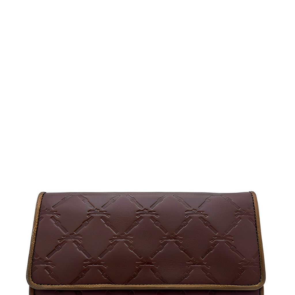 LONGCHAMP - Portefeuille long à rabat - Cognac