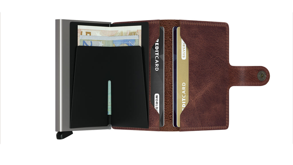 SECRID - Porte cartes Miniwallet Vintage - Brown BAGADIE PARIS