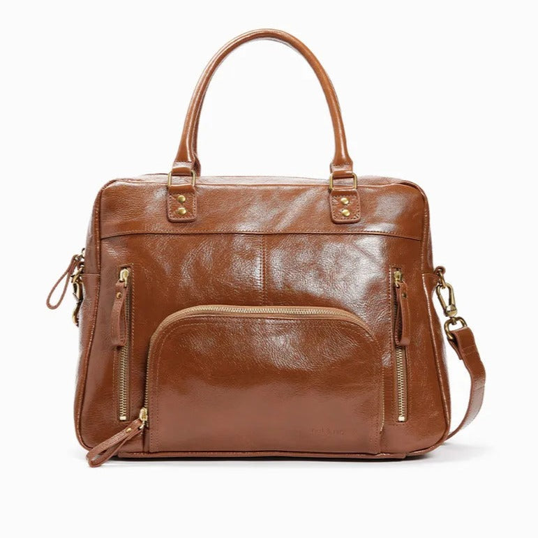 NAT & NIN - Cabas multipoches A4 - MACY - Cognac