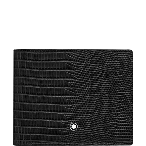 MONTBLANC Portefeuille 6cc Meisterstück Selection Lézard - Noir BAGADIE PARIS