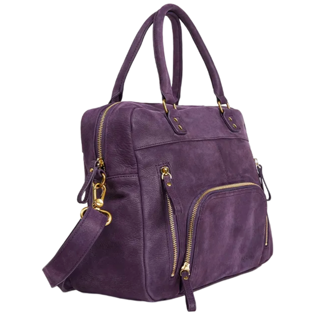 Sac Nat & Nin - modèle Macy - sac porté épaule en cuir myrtille