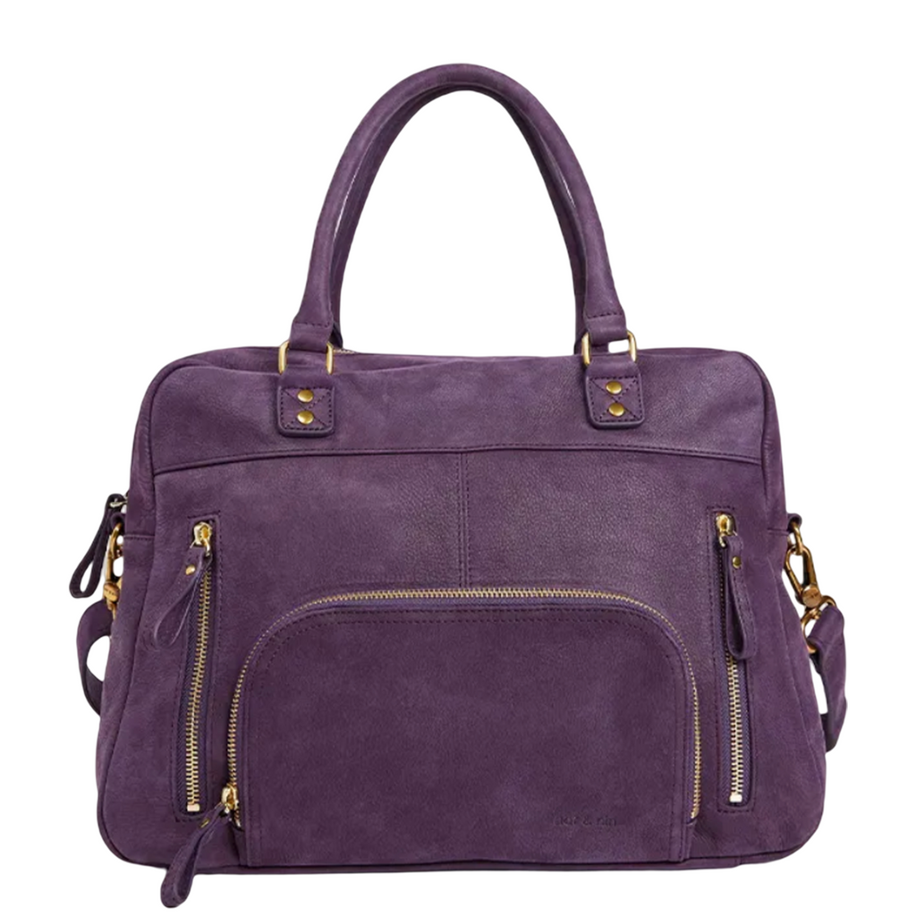 Sac Nat & Nin - modèle Macy - sac porté épaule en cuir myrtille