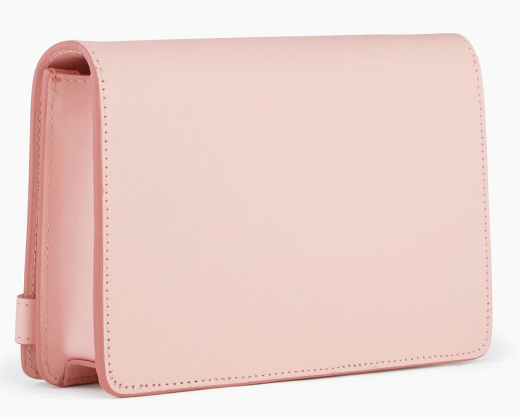 Petit sac Emilie avec bandoulière chaîne en cuir Le Tanneur couleur rose clair