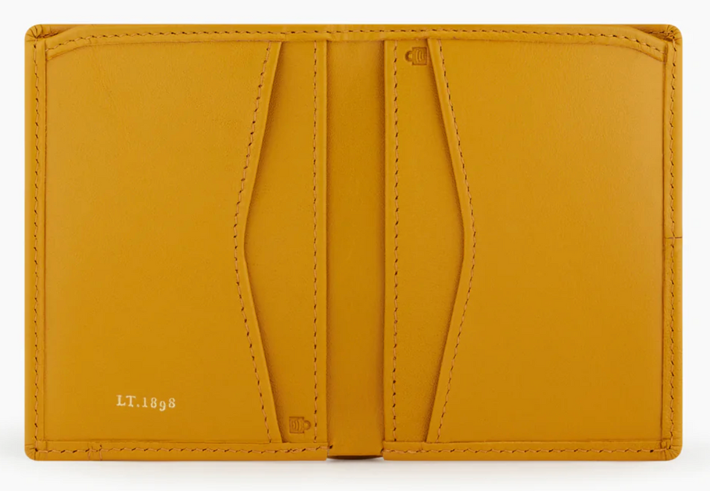 Porte-cartes femme Le Tanneur en cuir lisse gamme Charlotte couleur jaune osier