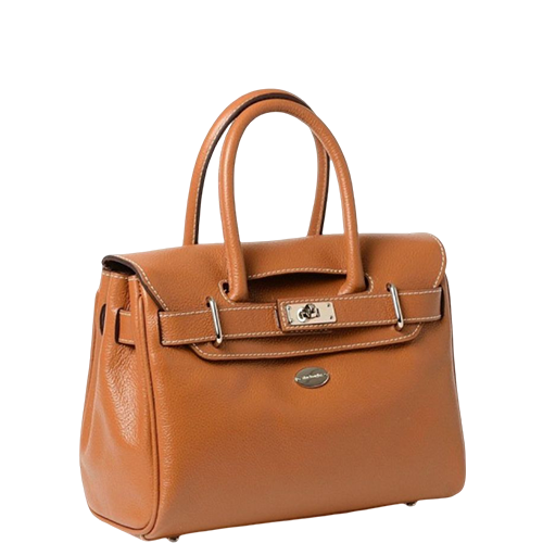Sac porté main en cuir chatain gamme "Pyla Buni"