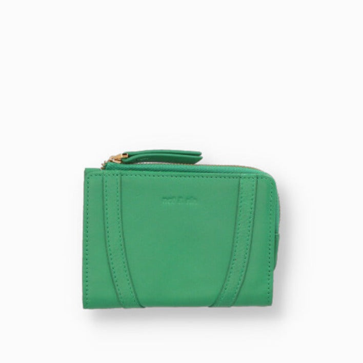 NAT & NIN - Portefeuille compact motif - ROZA - Menthe