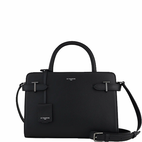 Sac à main medium en cuir Le Tanneur gamme Emilie couleur noir