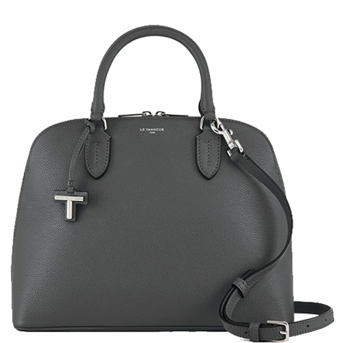 Sac à main Gisèle en cuir grainé Le Tanneur couleur gris