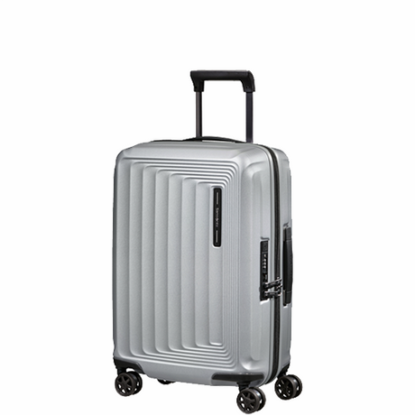 SAMSONITE - valise cabine extensible 55cm - Nuon - silver BAGADIE PARIS